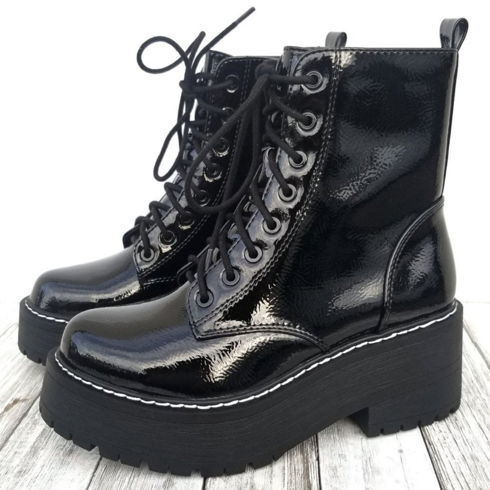 Platform Combat Ankle Boots❤